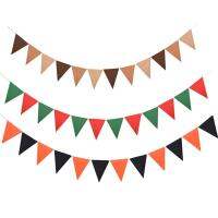 【CW】 4M 12 Flags Green Red Brwon Black Halloween Flag Christmas Banners Garland Bunting Pennant Baby Shower Birthday Party Decoration