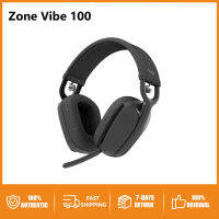 หูฟังไร้สาย Logitech Zone Vibe 100ของแท้พร้อมไมโครโฟนตัดเสียงรบกวน,บลูทูธ,ตัวรับสัญญาณ USB-A; ทำงานร่วมกับซูม,Google Voice, Google Meet สำหรับ Mac/pc