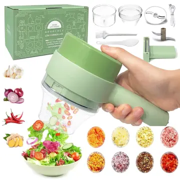 Vegetable Chopper, 4 in 1 Handheld Electric Food Chopper Set, Wireless Vegetable  Cutter Set with USB Powered for Garlic Chili Onion Celery Ginger Meat 