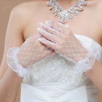 ☞ Wedding Accessories White Gloves Cheap Bridal Woman Wrist Length Finger Mesh High Quality