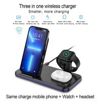 Fast Wireless Charger Stand For iPhone 14 13 12 11 Pro XS XR X 8 Apple Watch 8 7 SE 6 Airpods Pro 3 In 1 Charging Pad