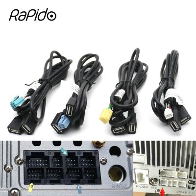 【LZ】✆✓▧  Car 6 8 10 Pin 66P Connector Dual USB Cable Adapter for D-NOBLE Android Head Unit Radio Navigation Multimedia Player