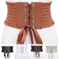 Women Fashion Stretch Belt Tassels Elastic Buckle Wide Dress Corset Waistband Womens High Waist Belt Wide Belts