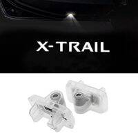 โคมไฟต้อนรับติดประตูรถ2ชิ้นไฟ LED โปรเจคเตอร์สำหรับ Nissan X-Trail T30 T31อุปกรณ์ตกแต่งภายในรถยนต์2001-2014