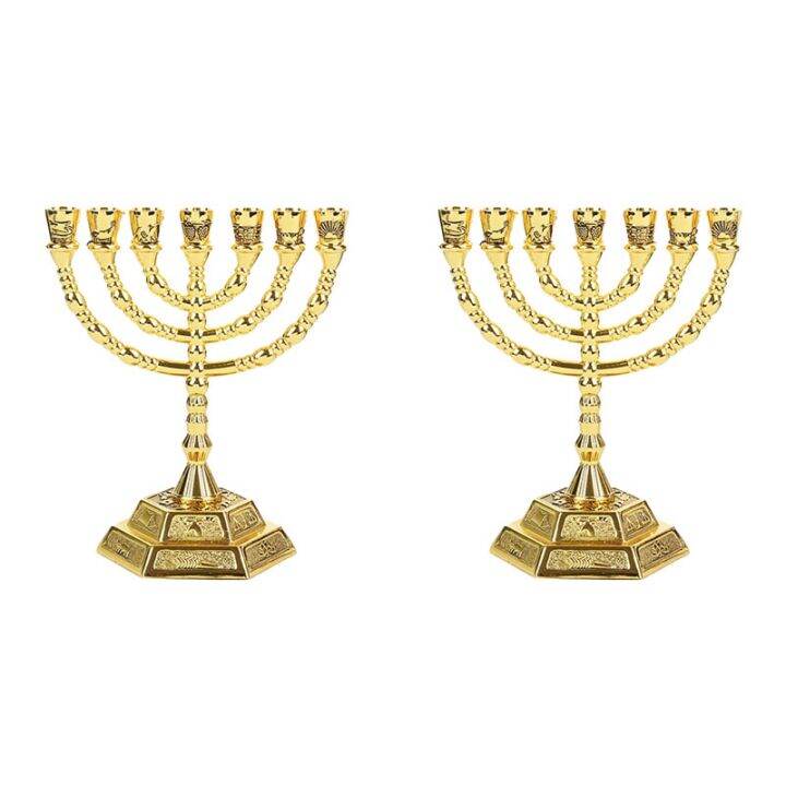 golden-jewish-menorah-candle-holders-religions-candelabra-hanukkah-candlesticks-7-branch-menorah