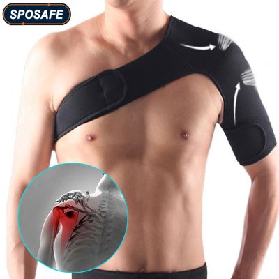 【HOT】☞☍ SPOSAFE Adjustable Gym Shoulder Support Back Brace Guard Wrap Band Bandage Men
