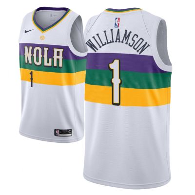 Ready Stock 2022 2023 Newest Authentic 2019 Mens New Orleans Pelicans 1 Zion Williamson White Swingman Jersey - City Edition