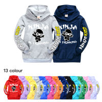 Ninja KIDZ เสื้อสเวตเตอร์มีฮู้ดเสื้อเชิ้ตแขนยาวเกาหลีการ์ตูนสำหรับเด็กทารก,เสื้อกันหนาวมีกระเป๋าสำหรับเด็กเด็กผู้ชายเด็กผู้หญิงเด็กในฤดูใบไม้ร่วงฤดูใบไม้ผลิเสื้อวอร์มผ้าฝ้าย100%