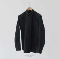 TWENTYSECOND เสื้อเชิ้ตแขนยาว ผ้าคอตต้อน รุ่น Button Down Club Collar shirt - สีดำ / Black