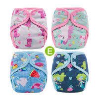 4Pcs Thank u Mom Washable Cloth Diaper Newborn Baby Reusable Nappies PUL Fabric Pocket Diaper NB Bamboo Inner Double Gussets