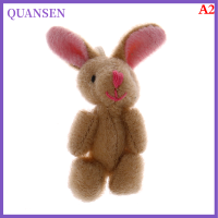 QUANSEN 1pcs 1/12 dollhouse Miniature ตุ๊กตาหมีกระต่ายรุ่นตกแต่งของเล่น