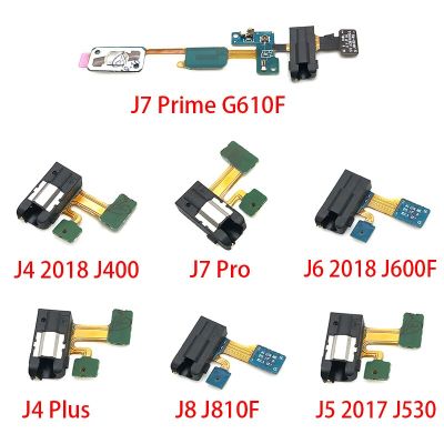 10Pcs / Lot หูฟังหูฟัง Audio Jack Flex Cable สําหรับ Samsung A5 A7 J3 J5 J7 2017 A520 A720 J7 Prime G610F J4 2018 J400 Plus