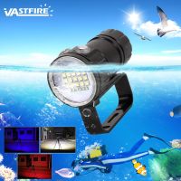 10000Lumens 27 LED Diving Flashlight Professional Underwater Photography Light Highlight Lamp 100M Waterproof Video Camera Torch Rechargeable  Flashli