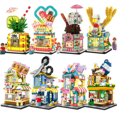 Jiazhi บล็อกตัวต่อ5200-07เมืองแสงวิวถนนความเข้ากันได้ LEGO เด็กตัวต่อเกมปริศนา DIY ของเล่นสำหรับครอบครัว