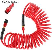 SanDslk Galaxy ท่ออากาศหดตัวโพลียูรีเทน25FT ท่ออากาศสายลมยางพียูทนต่อการสึกหรอที่มีตัวจำกัดโค้งงอสายลมยางพียูทนต่อการเสียดสีท่ออากาศสายลมยางพียูทนต่อการเสียดสีท่ออากาศท่ออากาศสายลมยางพียูสำหรับเครื่องมือเป่าลม