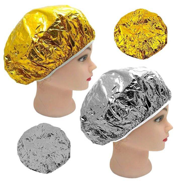 shower-cap-heat-insulation-aluminum-foil-insulation-hat-stretchable-elastic-hair-nets-wig-cap-dyeing-cap-hair-dyeing-tools-adhesives-tape