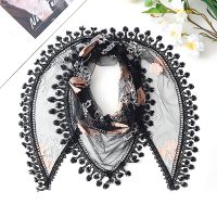 【CC】☼  150x55cm Fashion Headscarf Hollow Tassel Scarf Female Veil Shawl Embroidery Headcovering