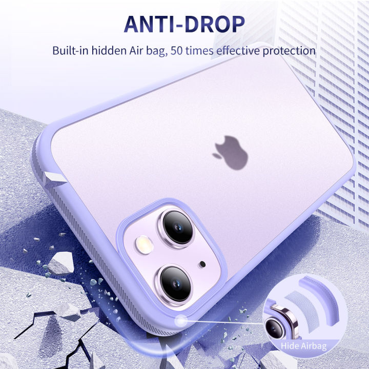 smartdevil-matte-เคสโทรศัพท์สำหรับ-iphone-14-pro-max-14-plus-14pro-กันกระแทกสีโปร่งใสขอบเคสป้องกัน-soft-shell