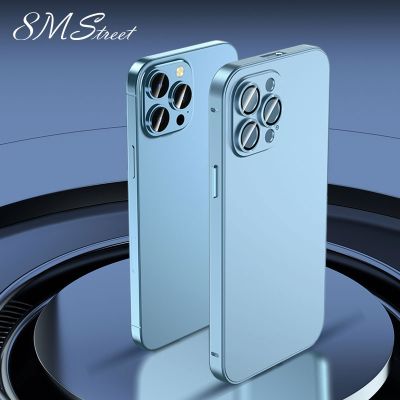 (new style phone case)【ขายดี】เคสโทรศัพท์โลหะแม่เหล็กสำหรับ Iphone 12 13 14 Pro Max Plus ฝาครอบตัวเครื่องอลูมิเนียมเคลือบอิเล็คโทรเพลทสำหรับ Iphone พร้อมอุปกรณ์ป้องกันฟิล์มเลนส์