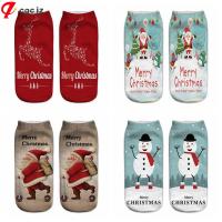 CGCJZ Women Xmas Gift Christmas Santa Claus Boat Socks 3D Print Harajuku Cotton Low Cut Stocking