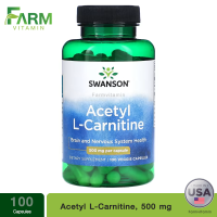 Swanson, Acetyl L-Carnitine, 500 mg, 100 Veggie Capsules