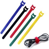 50Pcs Nylon Fastening Cable Ties Adjustable Cord Ties Cable Management Straps Hook Loop Cord Organizer Wire Ties Reusable