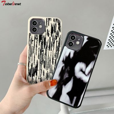 Black White Blooming Phone Case for iphone 14 13 12 11 pro max X XS XR 7 8 Plus mini Plating Camera Protection Lid Matte Cover