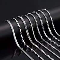 อินเทอร์เน็ตคนดังผู้ชายยอดนิยม TITANIUM กล่องเหล็กสร้อยคอสร้อยคอแบนงู keel CHAIN น้ำ WAVE CHAIN สแตนเลส clavicle CHAIN เครื่องประดับ