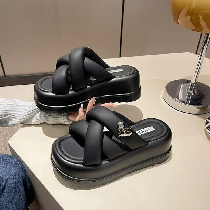 july-internet-celebrity-slippers-womens-summer-outerwear-niche-high-end-sense-2023-new-office-heightened-thick-soled-sandals-and-beach-shoes