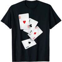 dult Clothes Four Aces Poker Pro Lucky Player Costume Hand Gifts T-Shirt Fashion Clothing Tops Men Women Latest Models Short Sleeve Distro Original Premium