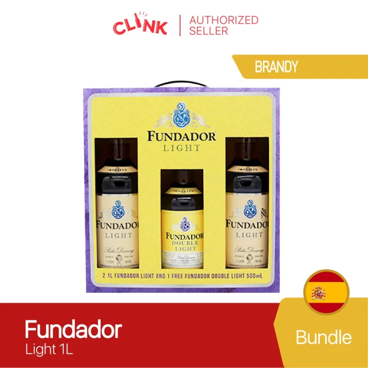 Fundador Light Brandy 1L 2 Bottles with Fundador Double Light Brandy 500ml Lazada PH