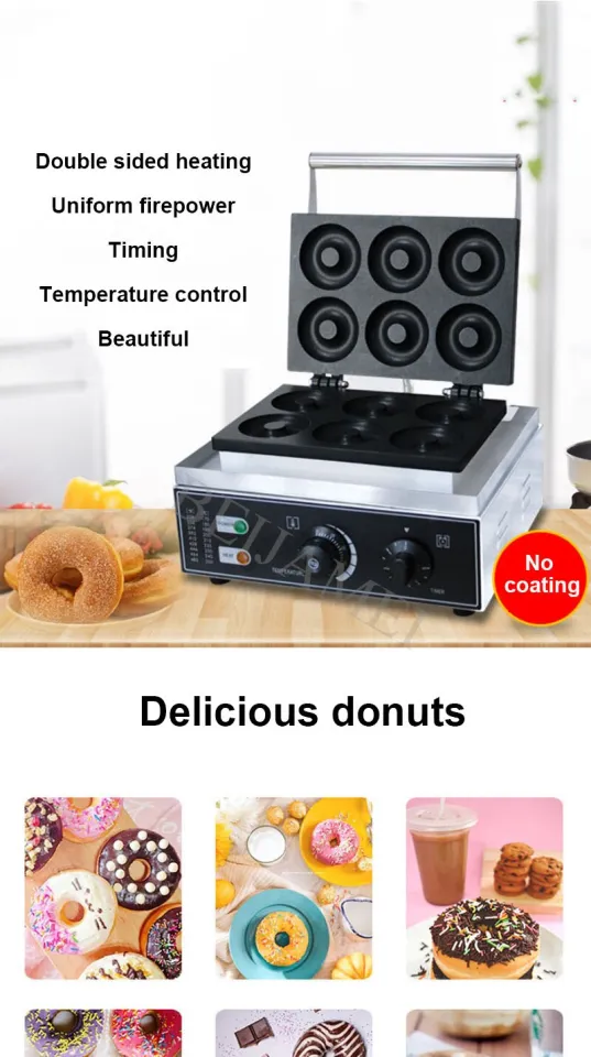 Home Doughnut Machine Nonstick Electric Donut Maker Mini 75mm 6 Grids