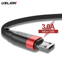 USLION M Icro USB เคเบิ้ล3A อย่างรวดเร็วชาร์จ USB สายเคเบิลข้อมูลสายไฟสำหรับ S Amsung Xiaomi R Edmi หมายเหตุ4 5 Microusb ค่าใช้จ่ายได้อย่างรวดเร็ว3เมตร2เมตร