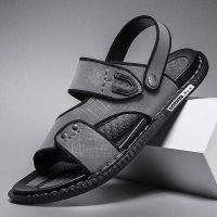 MILIKUYOU Men Sandals PU Leather Men Shoes Summer New Size Mens Sandals Fashion Sandals Slippers Black Size