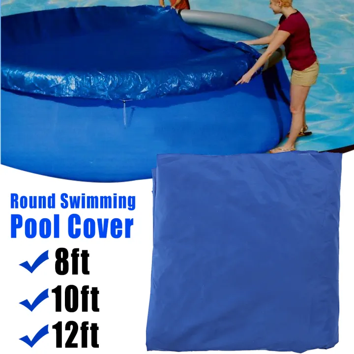 8/10/12ft Swimming Pool Cover for Inflatable Pool Above Ground Round