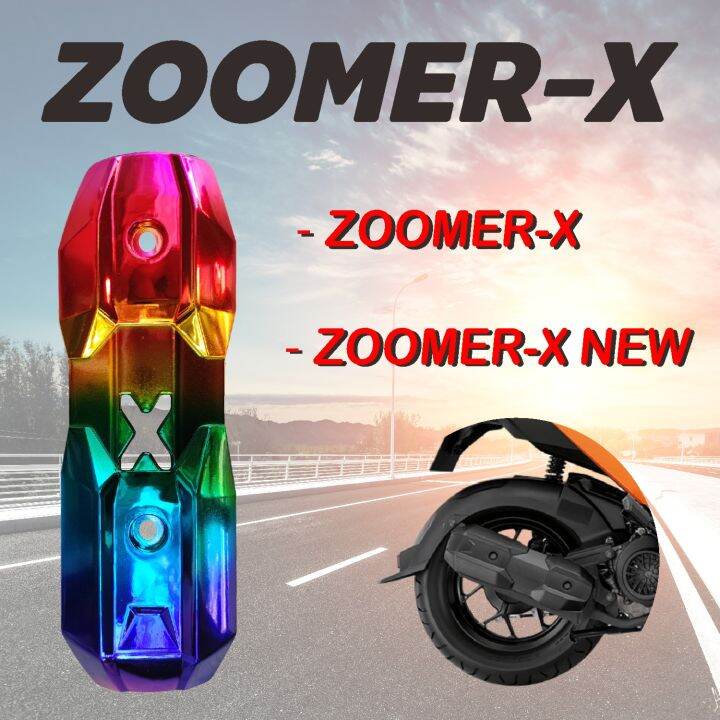 ชุด-ฝาครอบท่อ-honda-zoomer-x-สีไทเทเนียม-ชุด-ฝาครอบท่อไอเสีย-honda-zoomer-x-new