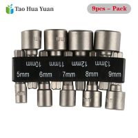 9pcs/set 5-13mm Hexagon Nut Driver Drill Bit Socket Screwdriver Wrench Set for Electric Screwdriver Handle Tools No Magnetic AA+ Nails Screws Fastener