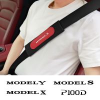 2PCS Car Safety Belt Shoulder Cover Shoulder Protection Strap Cushion Auto Interior Accessories For Tesla Model 3 X S Y P100D Seat Covers