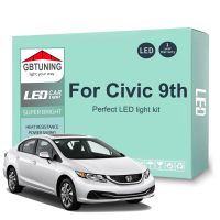 11ชิ้นสำหรับฮอนด้า Civic IX 9 MK9 9th Gen 2012 2013 2014 2015ชุดหลอดไฟ LED สำหรับภายในรถยนต์หีบฝาทรงโค้งอ่านหนังสือโคมไฟในบ้าน Canbus