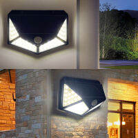 Four-Sided Luminous Wall Light Human Body ไฟอัตโนมัติพลังงานแสงอาทิตย์ไฟแต่งสวนไฟ LED กันน้ำ