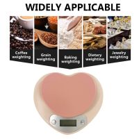 Love Heart Kitchen Scales 5kg 1g/3kg 0.1g Weighing Scale Portable High Precision Lightweight Energy Saving Kitchen Accessories Luggage Scales