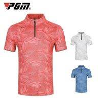 PGM Golf T-shirt Mens Shirts Summer Short Sleeve Tops Male Breathable Elastic Uniforms Clothing Size M-XXL YF394