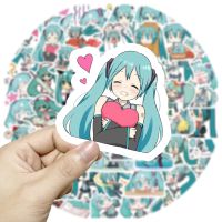 กระเป๋าใส่สเก็ตบอร์ดลายการ์ตูนน่ารัก,10/65ชิ้นจากสติกเกอร์ลายอะนิเมะ Hatsune Miku แลปท็อปโทรศัพท์กระเป๋าเดินทางของขวัญเด็กของเล่น