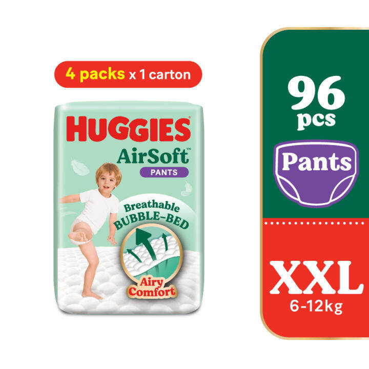 HUGGIES AirSoft Pants Diapers XXL 24s (4 Packs) Lazada