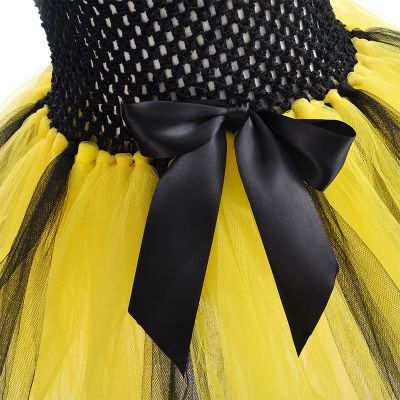 Bumble Bee Tutu ชุดสำหรับเด็กทารกวันเกิดชุดฮาโลวีนเครื่องแต่งกายสำหรับเด็ก Honeybee คอสเพลย์ชุด Wing Headband Set