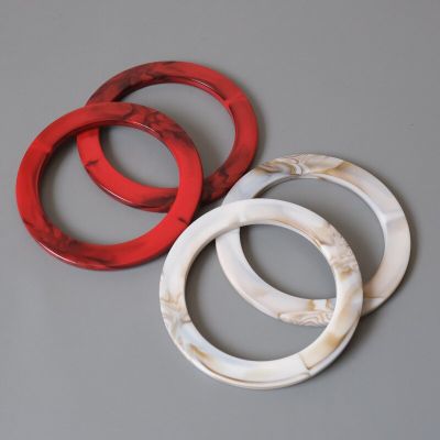 New Woman Bag Accessory Red Beige Acrylic Resin Bag Parts Luxury Handcrafted Wristband Women Replacement Bag Handle Circlet