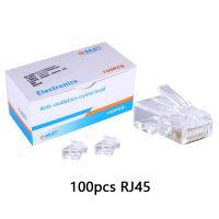 【cw】 100pcs RJ45 Network Plug Super Five Perforated CAT5 / CAT5E LAN Computer Cables Cat5