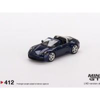 MINIGT1:64 Blue 911Targa 4S Convertible Alloy Car Roadster รุ่น Mgt 412