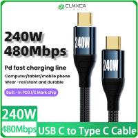 ชิปตัวสร้าง5A แล็ปท็อปและแท็บเล็ต CLMXCA 48V ตัวผู้ไปยังตัวผู้ PD 240W USB-C เป็น Type C สายชาร์จเร็วสายข้อมูล