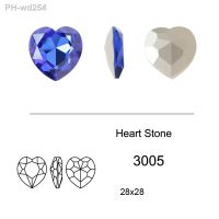 28MM Popular Gems 3D Heart Pointed Back Crystal Nail Art Rhinestone K9 Glass Loose Gemstone Diamonds For Jewelry Decoration 3005